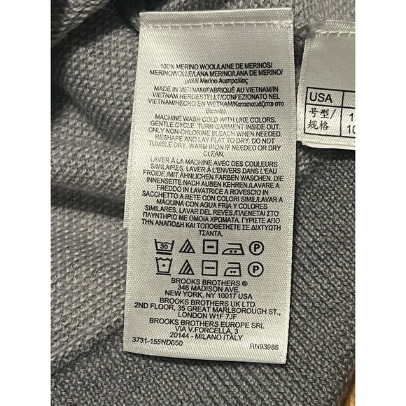 Brooks Brothers Mens L Washable 100% Merino Wool 1/4 Zip Knit‎ Pullover Sweater - Picture 4 of 7